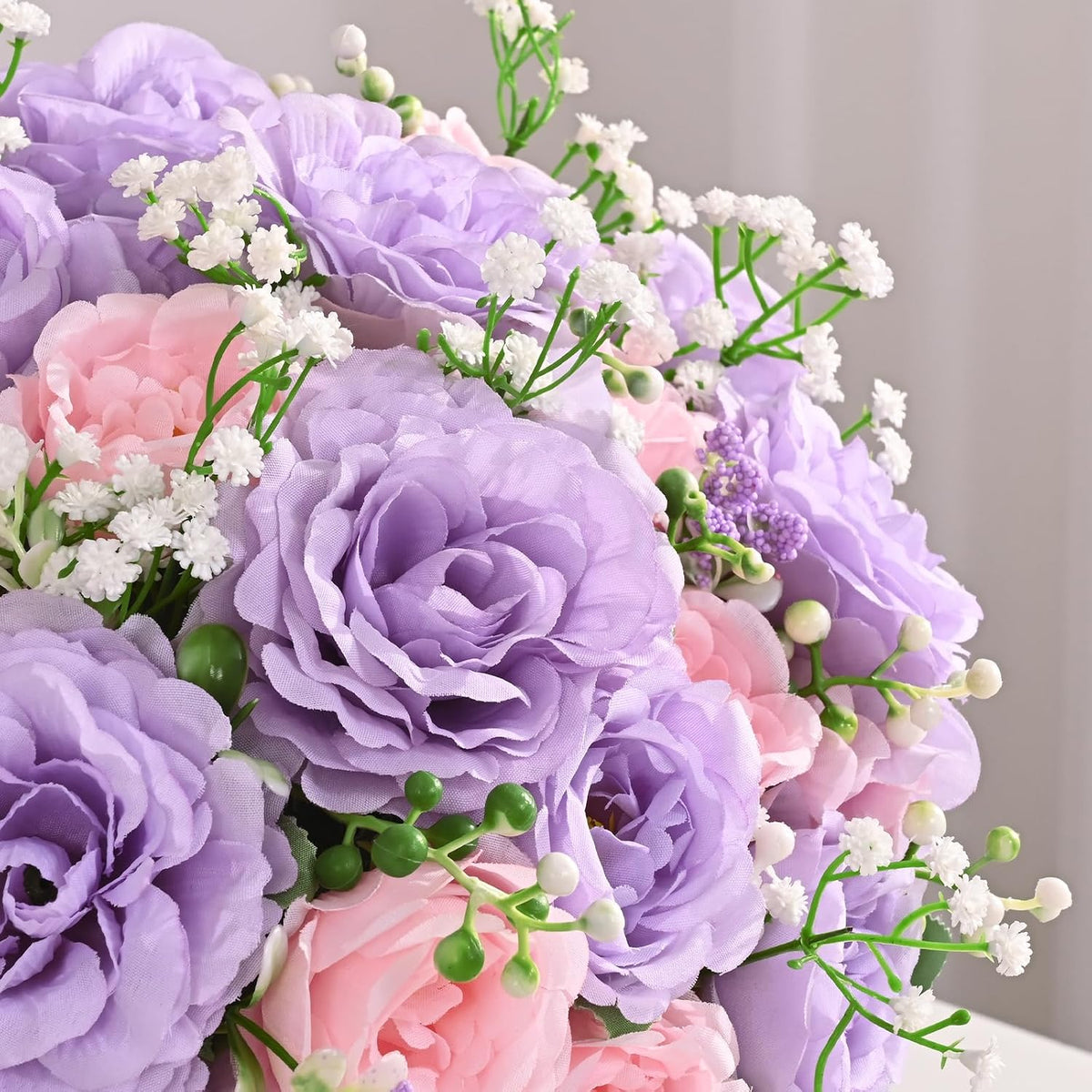 2 Bouquets Peonies Artificial Flowers, Mixed Pink Fake Flowers
