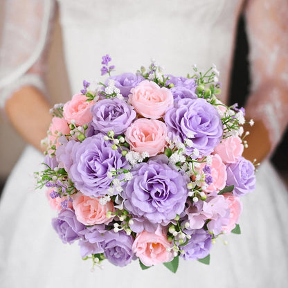 2 Bouquets Peonies Artificial Flowers, Mixed Pink Fake Flowers