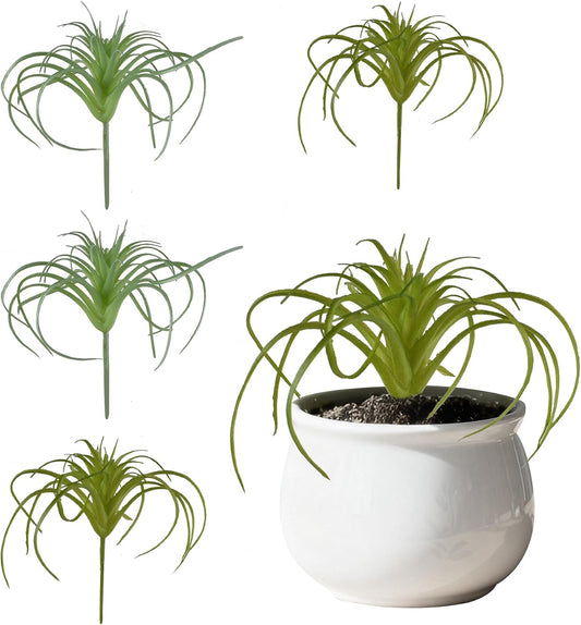 Artificial Succulents Plants 4PCS, Faux Succulents Unpotted Small Tillandsia Fake Succulent for Craft Lifelike Air Plants Floral Decor for Greenhouse Party, Garden & Outdoor