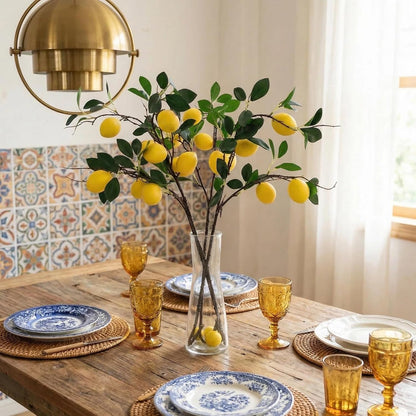 4 Pcs Artificial Lemon Tree Branches 30 Inch
