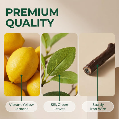 4 Pcs Artificial Lemon Tree Branches 30 Inch