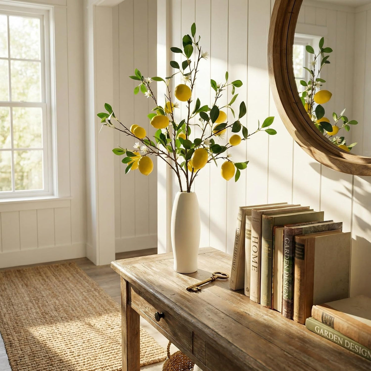 4 Pcs Artificial Lemon Tree Branches 30 Inch