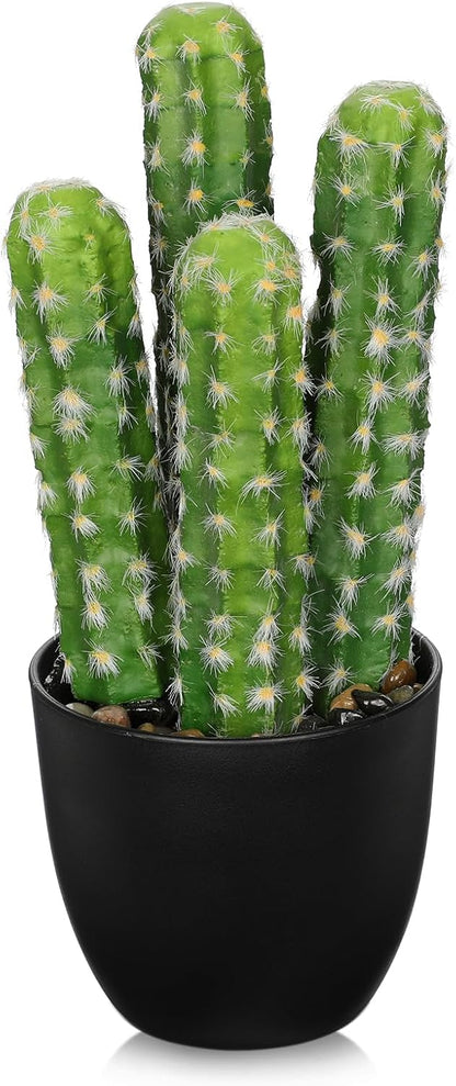 Artificial Cactus Plants 10.8" Small Faux Cactus Plants Indoor Fake Desert Cacti Succulents Plants Artificial Plant Indoor with Pot Cactus Decorations for Home Decor Office Desk Tabletop Shelf