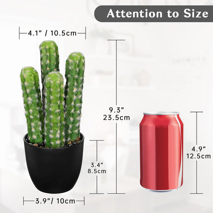 Artificial Cactus Plants 10.8" Small Faux Cactus Plants Indoor Fake Desert Cacti Succulents Plants Artificial Plant Indoor with Pot Cactus Decorations for Home Decor Office Desk Tabletop Shelf