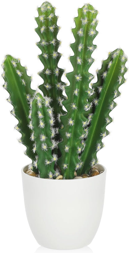 Artificial Cactus Plants 10.8" Small Faux Cactus Plants Indoor Fake Desert Cacti Succulents Plants Artificial Plant Indoor with Pot Cactus Decorations for Home Decor Office Desk Tabletop Shelf