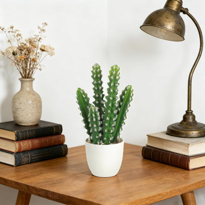 Artificial Cactus Plants 10.8" Small Faux Cactus Plants Indoor Fake Desert Cacti Succulents Plants Artificial Plant Indoor with Pot Cactus Decorations for Home Decor Office Desk Tabletop Shelf