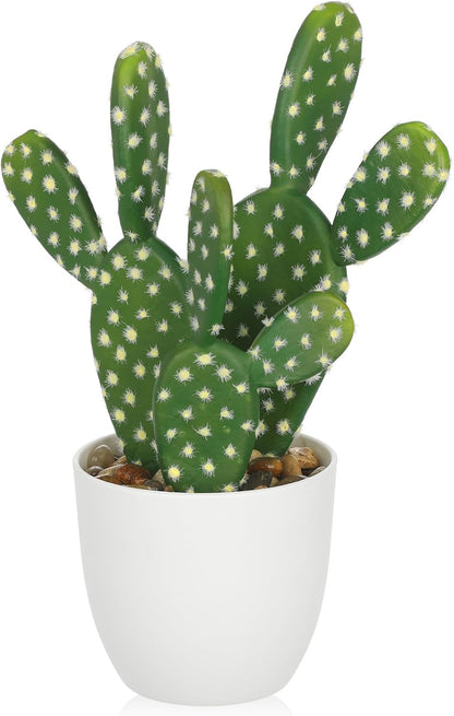 Artificial Cactus Plants 10.8" Small Faux Cactus Plants Indoor Fake Desert Cacti Succulents Plants Artificial Plant Indoor with Pot Cactus Decorations for Home Decor Office Desk Tabletop Shelf