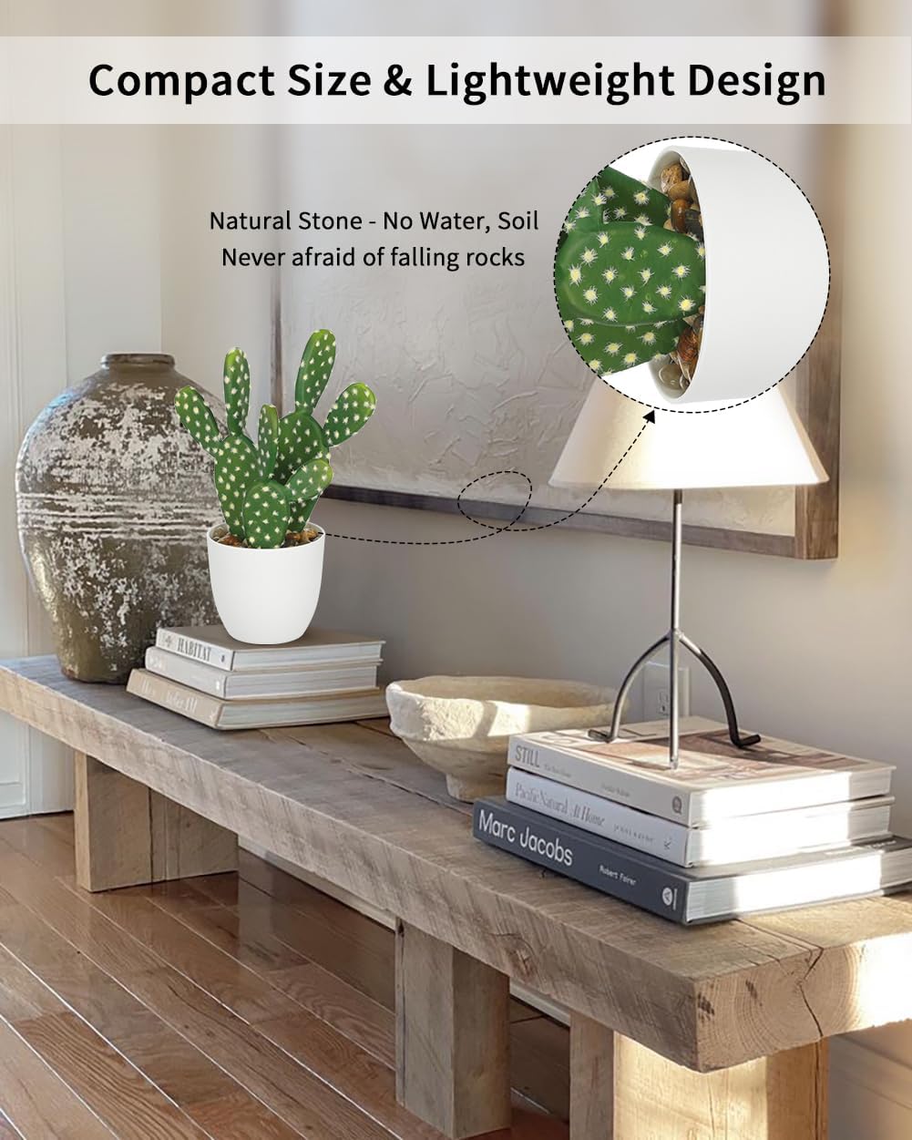 Artificial Cactus Plants 10.8" Small Faux Cactus Plants Indoor Fake Desert Cacti Succulents Plants Artificial Plant Indoor with Pot Cactus Decorations for Home Decor Office Desk Tabletop Shelf