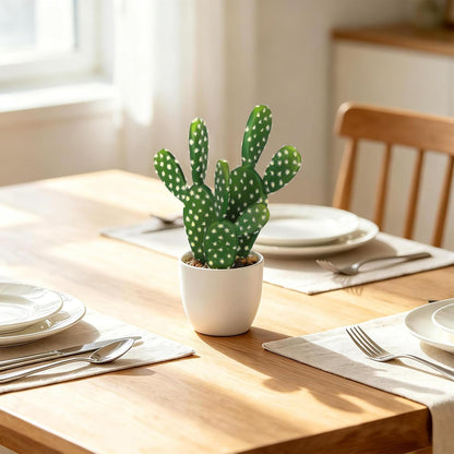 Artificial Cactus Plants 10.8" Small Faux Cactus Plants Indoor Fake Desert Cacti Succulents Plants Artificial Plant Indoor with Pot Cactus Decorations for Home Decor Office Desk Tabletop Shelf