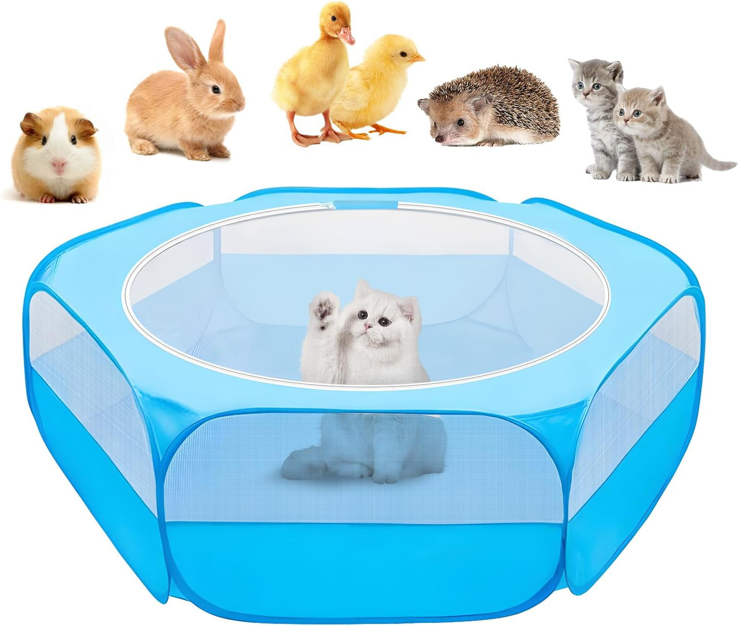 Small Animal Playpen, Waterproof Foldable Pet Playpen, Black | Anti-Escape Exercise Pet Tent, Bite Resistant Breathable Mesh, Leakproof Base, Easy Fold Storage, Indoor Outdoor For Pets