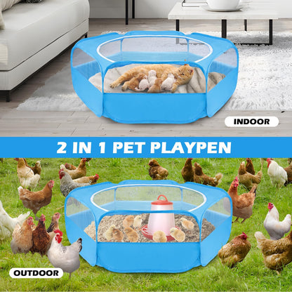 Small Animal Playpen, Waterproof Foldable Pet Playpen, Black | Anti-Escape Exercise Pet Tent, Bite Resistant Breathable Mesh, Leakproof Base, Easy Fold Storage, Indoor Outdoor For Pets