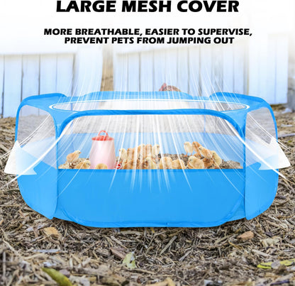 Small Animal Playpen, Waterproof Foldable Pet Playpen, Black | Anti-Escape Exercise Pet Tent, Bite Resistant Breathable Mesh, Leakproof Base, Easy Fold Storage, Indoor Outdoor For Pets