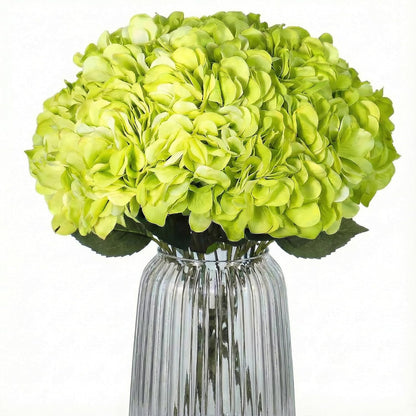 2Bouquets Artificial Fake Flowers Silk Hydrangea Arrangements Wedding Bouquets Decorations Plastic Floral Home Kitchen Garden Party Festival Bar DIY (Navy Blue)