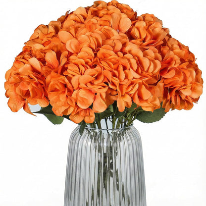 2Bouquets Artificial Fake Flowers Silk Hydrangea Arrangements Wedding Bouquets Decorations Plastic Floral Home Kitchen Garden Party Festival Bar DIY (Navy Blue)