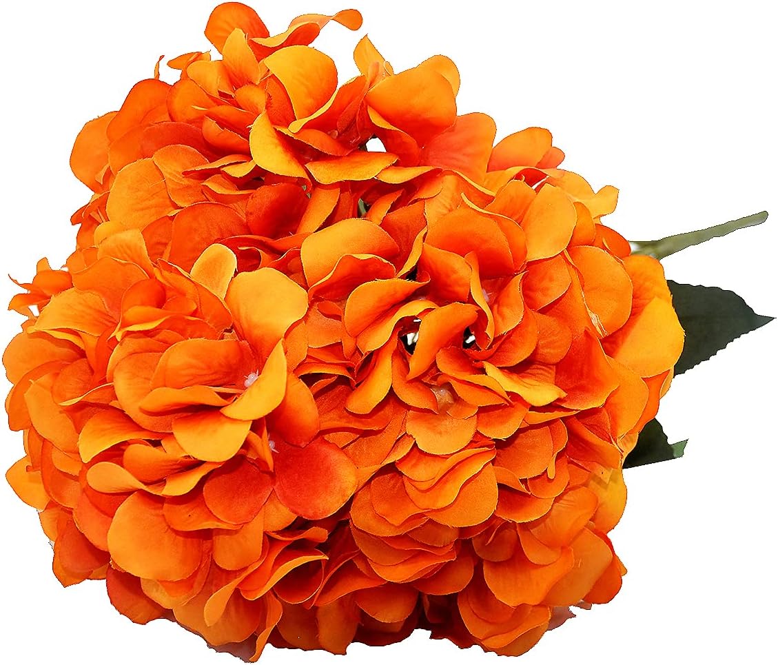2Bouquets Artificial Fake Flowers Silk Hydrangea Arrangements Wedding Bouquets Decorations Plastic Floral Home Kitchen Garden Party Festival Bar DIY (Navy Blue)