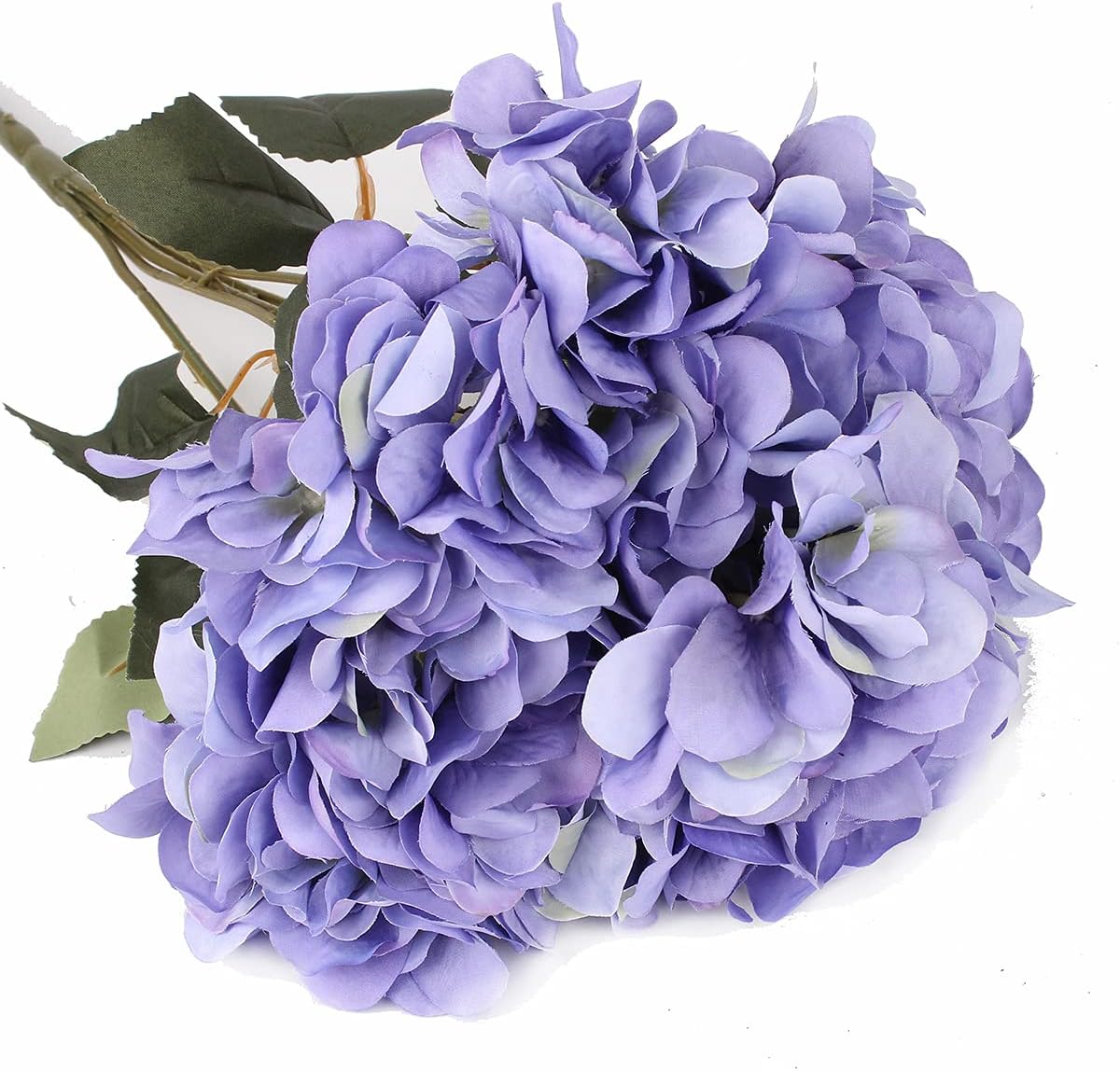 2Bouquets Artificial Fake Flowers Silk Hydrangea Arrangements Wedding Bouquets Decorations Plastic Floral Home Kitchen Garden Party Festival Bar DIY (Navy Blue)