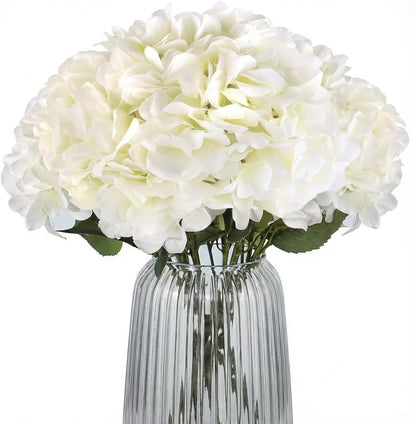 2Bouquets Artificial Fake Flowers Silk Hydrangea Arrangements Wedding Bouquets Decorations Plastic Floral Home Kitchen Garden Party Festival Bar DIY (Navy Blue)
