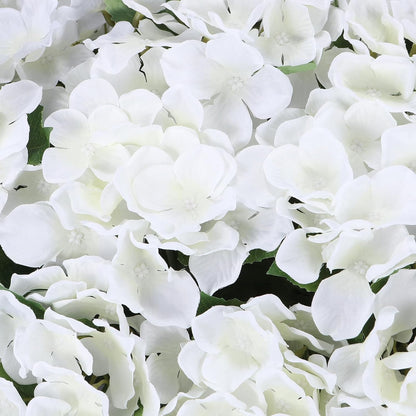 Artificial Hydrangea Flowers for Outdoors, 2 Pack UV Resistant Faux Silk Hydrangea Bushes with Pot for Porch Patio Garden Home Décor, Violet Blue