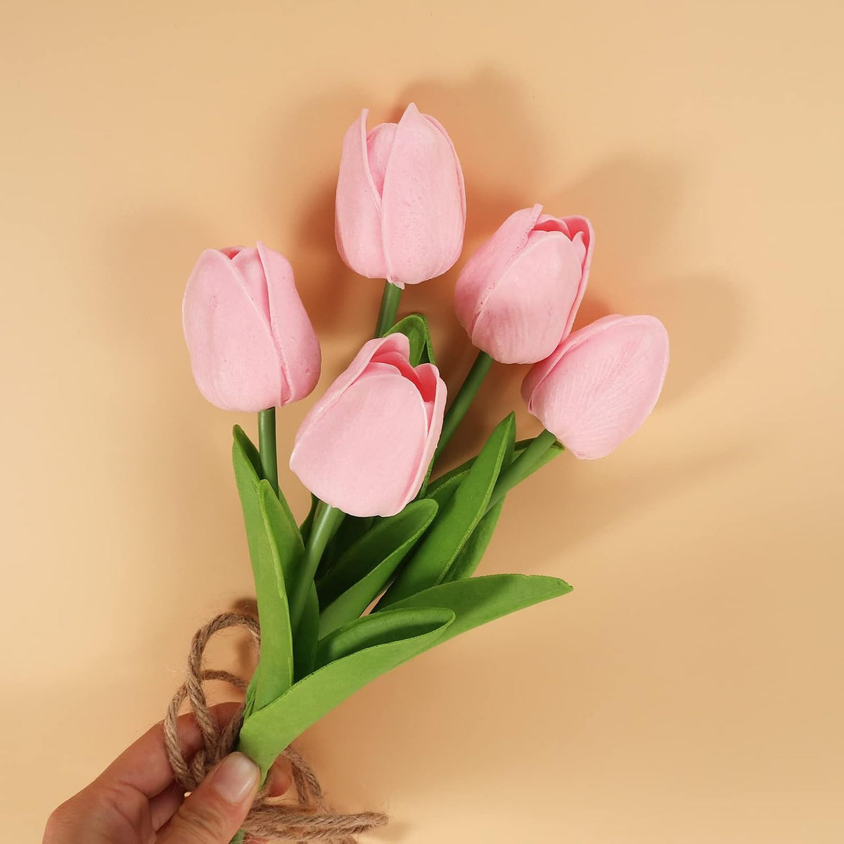 30pcs Real Touch Tulips PU Artificial Flowers, Fake Tulips Flowers for Arrangement Wedding Party Easter Spring Home Dining Room Office Decoration. (White)