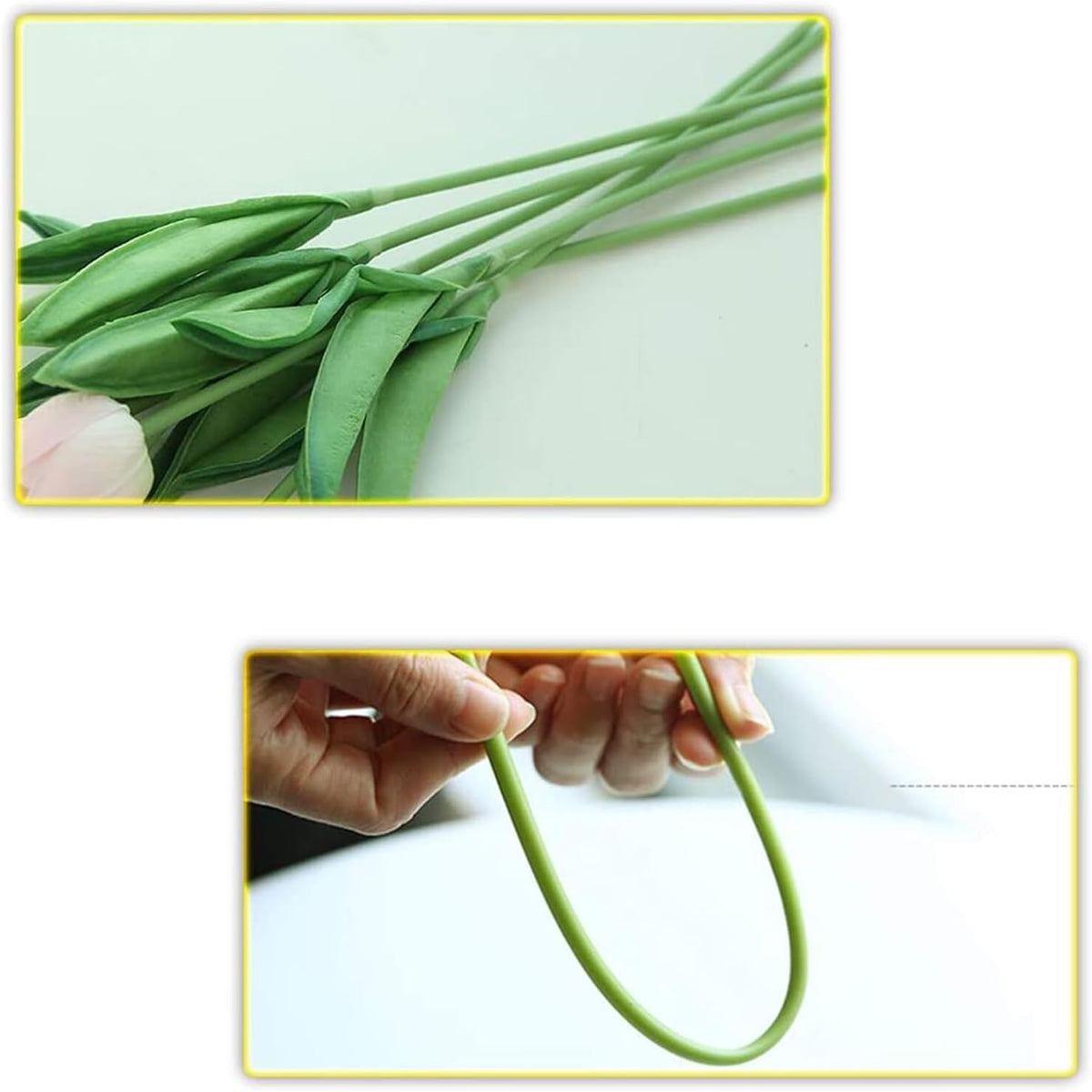 30pcs Real Touch Tulips PU Artificial Flowers, Fake Tulips Flowers for Arrangement Wedding Party Easter Spring Home Dining Room Office Decoration. (White)