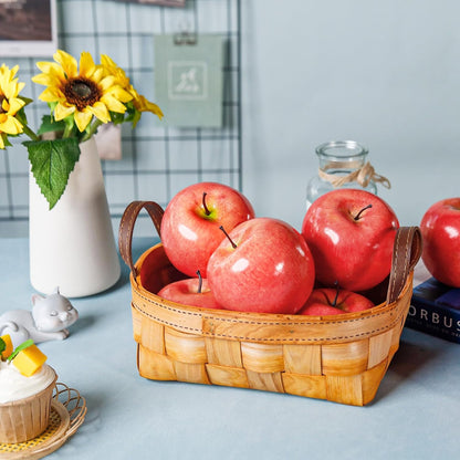 16PCS Artificial Red Apples, Fake Fruit Lifelike Simulation Apples for Home Kitchen Table Basket Decoration