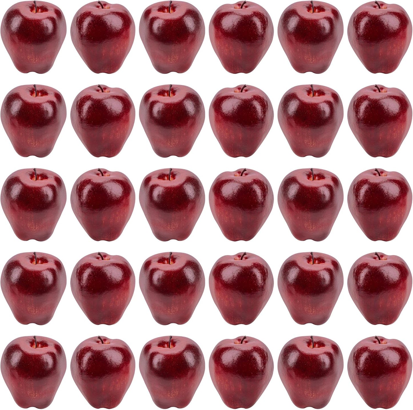 16PCS Artificial Red Apples, Fake Fruit Lifelike Simulation Apples for Home Kitchen Table Basket Decoration