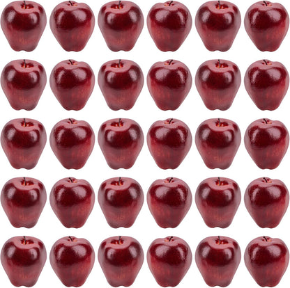 16PCS Artificial Red Apples, Fake Fruit Lifelike Simulation Apples for Home Kitchen Table Basket Decoration