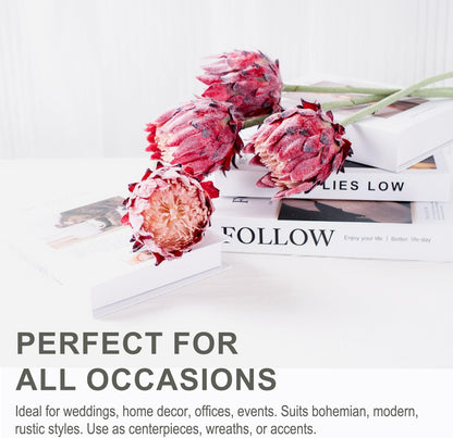 4 Pack Artificial King Protea Flowers, Tropic, Wedding Centerpiece