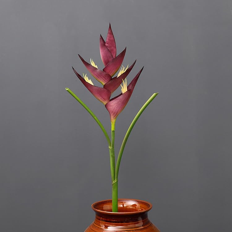 Artificial Heliconia 33.5" Long Stem Latex Faux Bird of Paradise Fake Tropical Flowers for Vase Bouquets Home Office Wedding Decor(Orange)