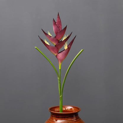 Artificial Heliconia 33.5" Long Stem Latex Faux Bird of Paradise Fake Tropical Flowers for Vase Bouquets Home Office Wedding Decor(Orange)