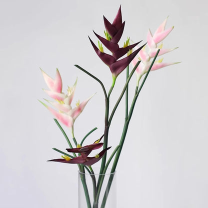 Artificial Heliconia 33.5" Long Stem Latex Faux Bird of Paradise Fake Tropical Flowers for Vase Bouquets Home Office Wedding Decor(Orange)