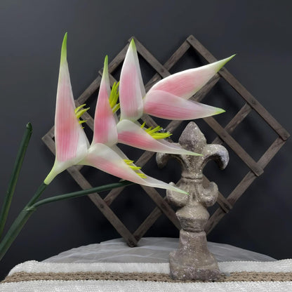 Artificial Heliconia 33.5" Long Stem Latex Faux Bird of Paradise Fake Tropical Flowers for Vase Bouquets Home Office Wedding Decor(Orange)