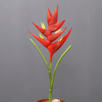 Artificial Heliconia 33.5" Long Stem Latex Faux Bird of Paradise Fake Tropical Flowers for Vase Bouquets Home Office Wedding Decor(Orange)