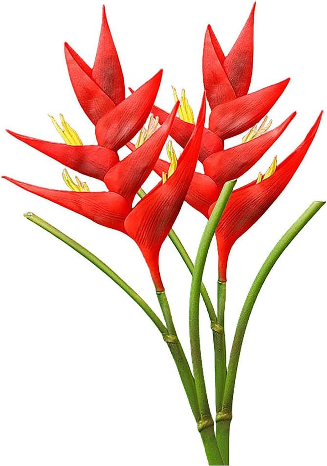 Artificial Heliconia 33.5" Long Stem Latex Faux Bird of Paradise Fake Tropical Flowers for Vase Bouquets Home Office Wedding Decor(Orange)