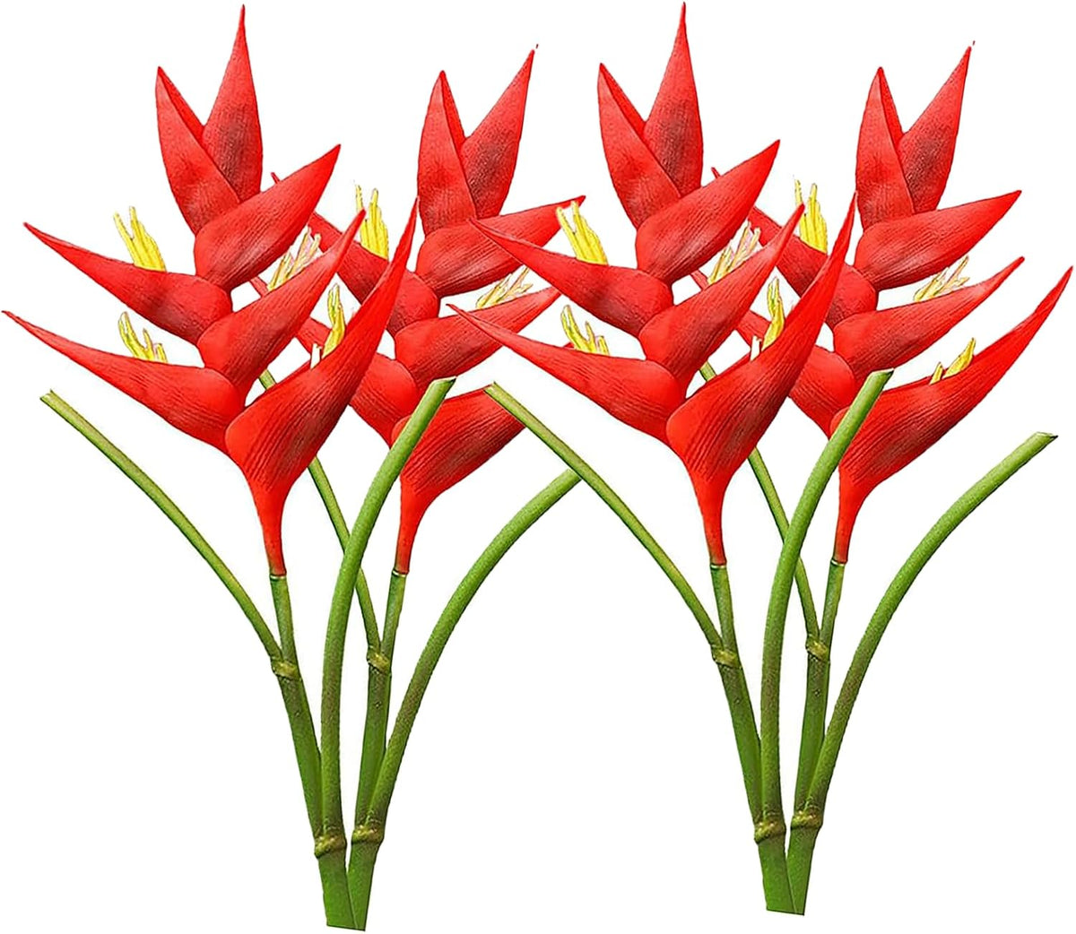 Artificial Heliconia 33.5" Long Stem Latex Faux Bird of Paradise Fake Tropical Flowers for Vase Bouquets Home Office Wedding Decor(Orange)