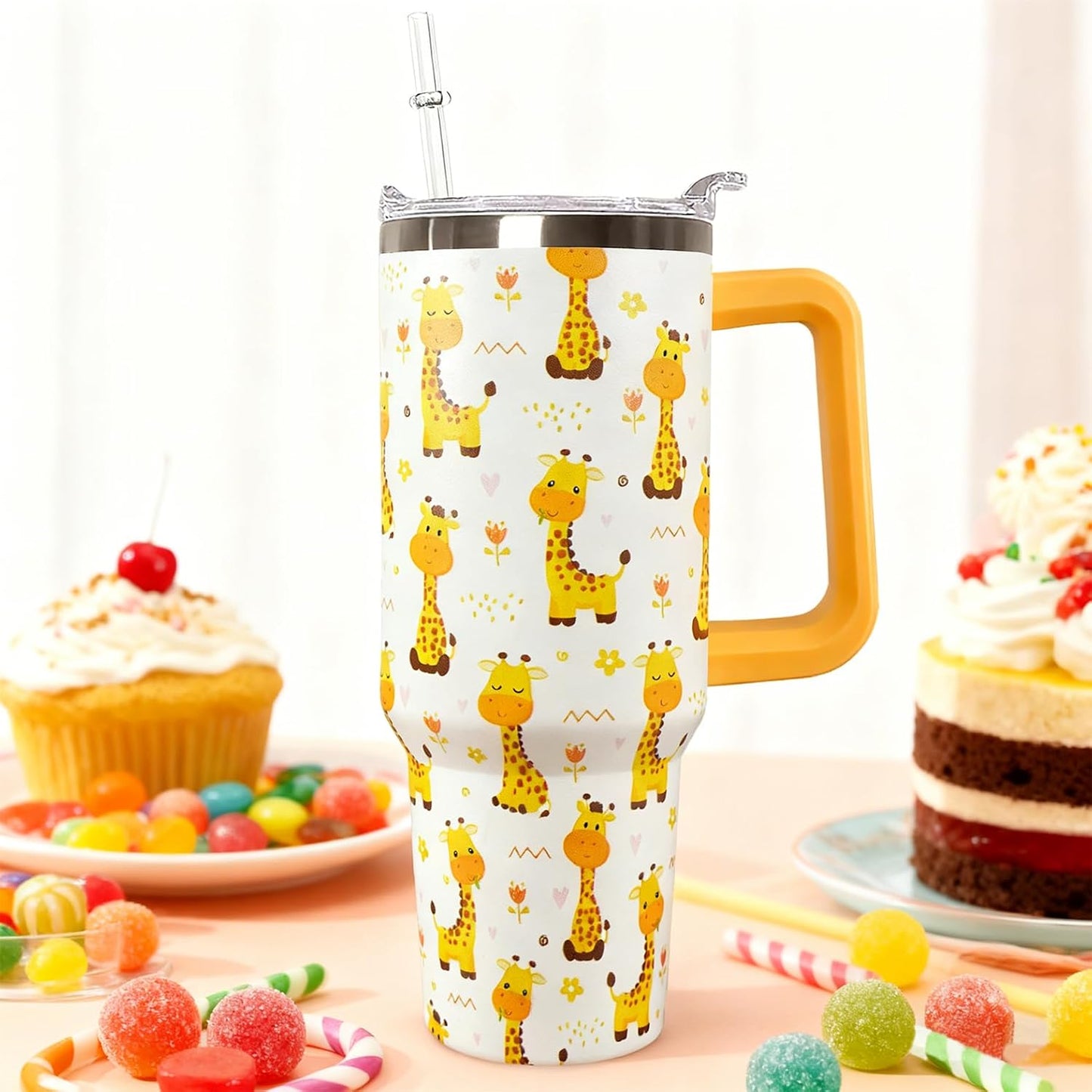 30 oz Stainless Steel Tumbler with lid and Straw,Yellow CoffeeTravel Mug Cup Water Botter, Lemon Gifts for Lemon Lovers - Colors A