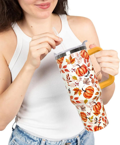 30 oz Stainless Steel Tumbler with lid and Straw,Yellow CoffeeTravel Mug Cup Water Botter, Lemon Gifts for Lemon Lovers - Colors A