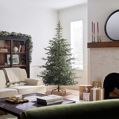 7.5ft Unlit Norwegian Spruce Christmas Tree | 1,325 Tips, Includes Stand, Artificial, Green