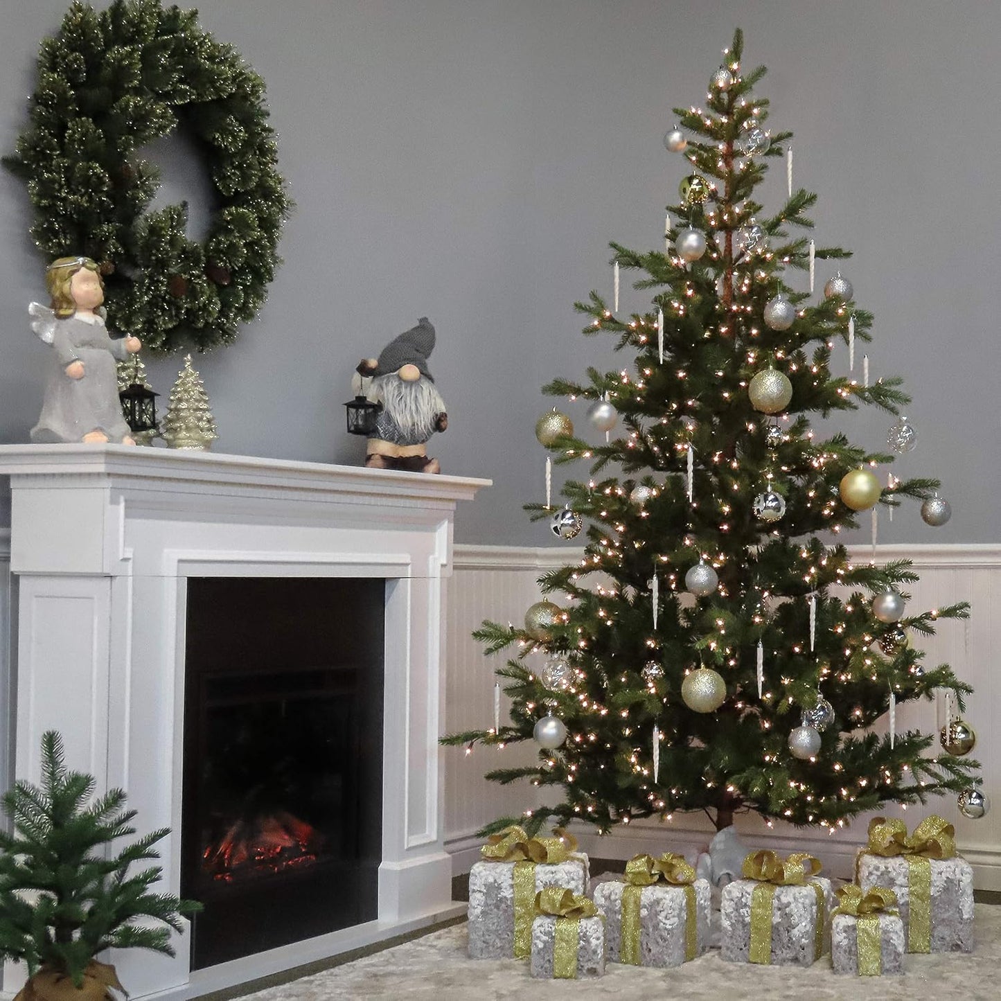 7.5ft Unlit Norwegian Spruce Christmas Tree | 1,325 Tips, Includes Stand, Artificial, Green