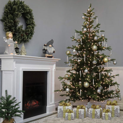 7.5ft Unlit Norwegian Spruce Christmas Tree | 1,325 Tips, Includes Stand, Artificial, Green