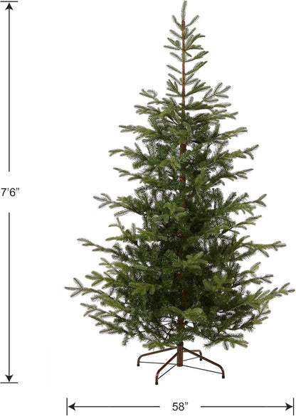 7.5ft Unlit Norwegian Spruce Christmas Tree | 1,325 Tips, Includes Stand, Artificial, Green