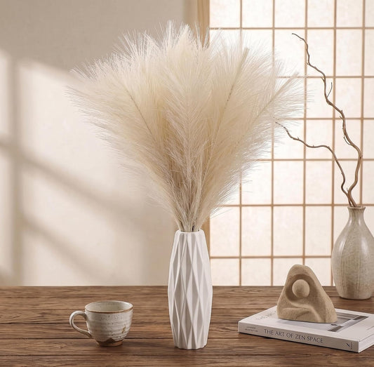 Artificial Pampas Grass Decor,21.7" Fluffy Faux Pampas,30Pcs Bohemian Style