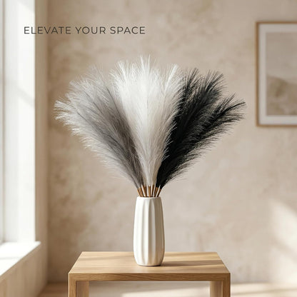Artificial Pampas Grass Decor,21.7" Fluffy Faux Pampas,30Pcs Bohemian Style