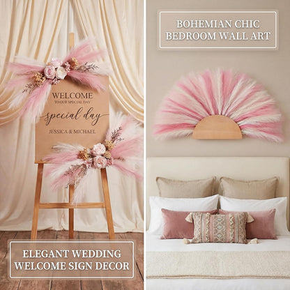 Artificial Pampas Grass Decor,21.7" Fluffy Faux Pampas,30Pcs Bohemian Style