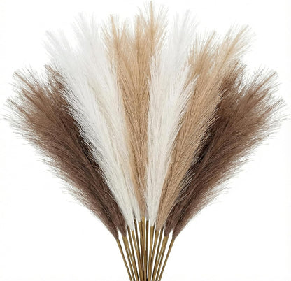Artificial Pampas Grass Decor,21.7" Fluffy Faux Pampas,30Pcs Bohemian Style