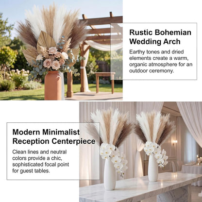 Artificial Pampas Grass Decor,21.7" Fluffy Faux Pampas,30Pcs Bohemian Style