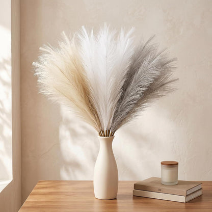 Artificial Pampas Grass Decor,21.7" Fluffy Faux Pampas,30Pcs Bohemian Style
