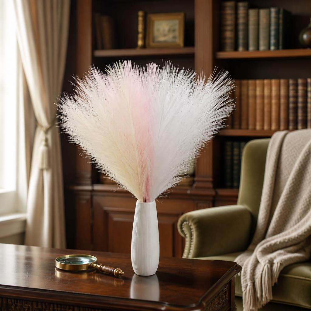 Artificial Pampas Grass Decor,21.7" Fluffy Faux Pampas,30Pcs Bohemian Style