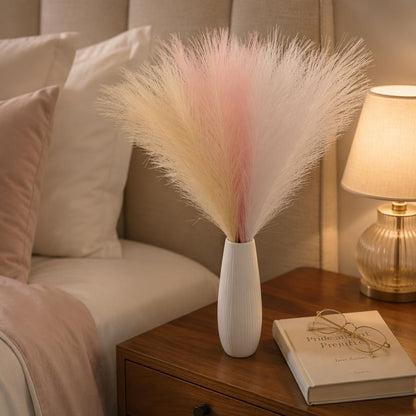 Artificial Pampas Grass Decor,21.7" Fluffy Faux Pampas,30Pcs Bohemian Style
