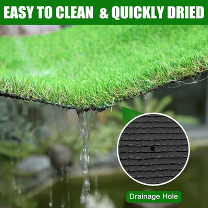 Artificial Grass Turf 4x6 FT, Large Synthetic Turf Mat with Drainage Holes for Potty Training, Reusable Fake Grass Rug Outdoor Patio Balcony, Green